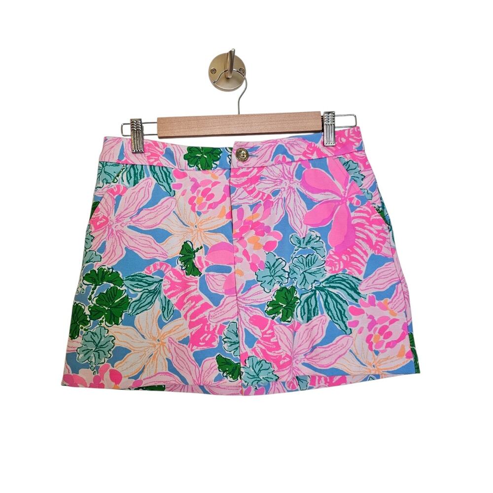 Lilly Pulitzer Tigers Lair Floral Print Pink Colette Preppy Resort Knit Skort - Picture 3 of 10
